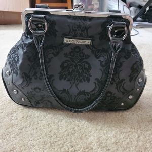 Black victorian velvet purse